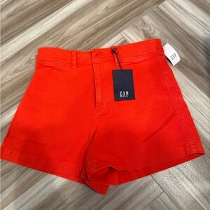 GAP Women's Vibrant Orange High Waist Shorts